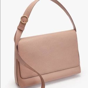 Cuyana Italian Leather Blush Nude Messenger Bag